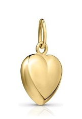 dazzling 9k yellow gold heart baby charm